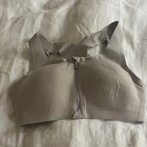 Lululemon 34D/DD Gray Zip-Front Sports Bra